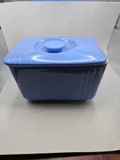 Vintage Westinghouse by The Hall China Co Blue Covered Refrigerator Dish picture
