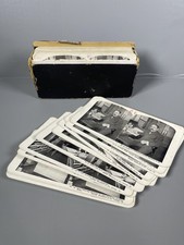 Antique Sears Roebuck Chicago Factory Workers B&W Stereoview Card Lot Orig Box picture