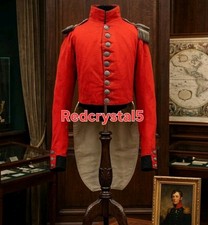 Antique 19th C Red Military Tailcoat Regency British Officer Coatee Uniform picture