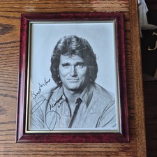 Michael Landon Hand Signed Black and White Photo 8