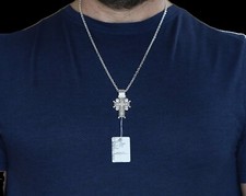 Golgotha Crucifix Men Orthodox Christian Cross Necklace Set 925 Sterling Silver picture