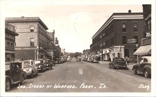 2ND STREET & WARFORD perry ia 1940s postcard iowa real photo rppc downtown picture