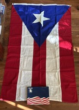 Vintage Annin Defiance PUERTO RICO 4x6 Cotton Bunting Sewn Embroidered USA picture