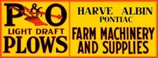 P & O Parlin & Orendorff Plows, Machinery NEW Sign 28