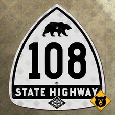 California CSAA bear route 108 highway road sign auto club Sonora Pass 11x12 picture