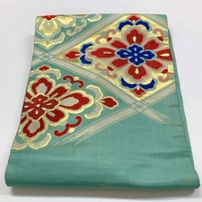 7370# Japanese Antique Nagoya Obi Belt Kimono Fabric Silk Traditional picture