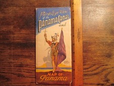 Antique Vintage Ephemera Panama Canal Brochure & Panama Folding Map picture