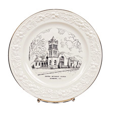 Homer Laughlin Eggshell Plate Newberry SC B52N5 Central Methodist Church 1950's picture