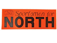 Sportsmen For North Car Political Bumper Sticker Orange Vintage OLIVER Election picture