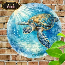 Marine Turtle Artistic Tin Sign Ocean Theme Home Wall Decor picture