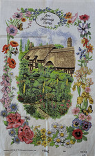 Vintage Tea Towel Anne Hathaway's Cottage By Lamont Size 30 x 19 New picture