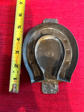 Antique Horseshoe Chocolate Mold 6.25” Tin Good Luck Dutch European Vintage picture