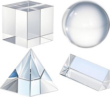 Optical Crystal Photography Prism Set - 4 Pack with 50mm Crystal Ball, Cube, ... picture