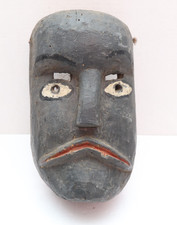 VERY OLD ATQ MEXICAN FOLK ART Carved WOOD DANCE MASK Veracruz  Carnival 12.5