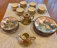 Vintage Japanese porcelain Satsuma-style tea set picture