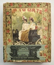 Antique 1901 Up To Date Cigar Box Women Driving Early Automobile Litho 12 Pack picture