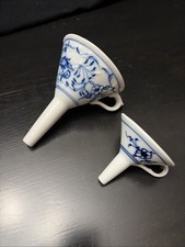 Antique? Meissen? Germany Blue Onion Pair Of Funnels Excellent Cond picture
