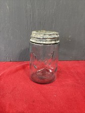 1M-Rare Antique Aqua Glass Root Mason Pint Canning Jar c. 1906-1909 picture