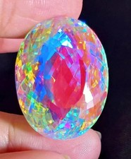 AAA 70 Ct+ Loose Gemstone Natural Rainbow Mystic Topaz Certified Oval Cut picture