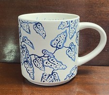 Threshold Plant Parent Tea Coffee Mug - 16oz Large Blue White Botanical Leaves picture