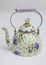 Mackenzie Childs Wildflowers Green 3 Quart Tea Kettle picture