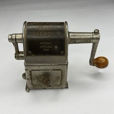 Vintage JK Stewart Hand Crank Mailbox Pencil Sharpener Chicago USA - READ picture