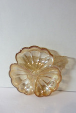 Vintage Jeannette Glass Iridescent Marigold Carnival Glass Bowl - 7X5.5 