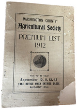 1912 Washington County RI Fair Premium Book Agricultural Society 38th Anniv atq picture