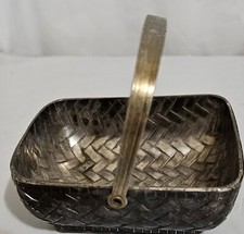 Raimond Antique Silverplate Basket Weaved Serving Candy Dish 3 1/2 x 3