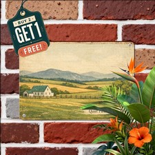 Red Barn Landscape Farmhouse Quote Tin Sign Vintage Country Ranch Wall Art 8x12 picture