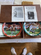 VAN HYGAN & SMYTHE HEAVY CARDBOARD BOX W 8 QB Club Collector Plates picture