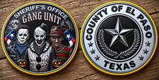 El Paso County Sheriff Halloween Gang Unit Challenge Coin  Texas Horror Police picture