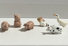Hagan Renaker Miniature Farm Animals Collectible Trinkets Pigs Bunny Goose 6pc picture
