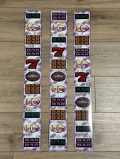 Complete Set of 3 Vintage Slot Machine Reel Strips Bar 7 Ice Cream 28