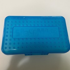 Vtg Original 90s SpaceMaker Plastic Pencil Box School Storage Case Teal Blue picture