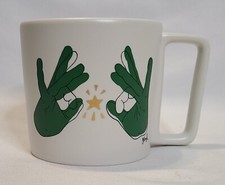 Starbucks ASL Signing Mug Green Hands Gold Star 12oz 2018 -  picture