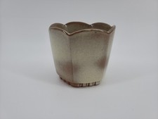 Vintage Frankoma Pottery Planter Scalloped Top #37 Caramel Brown. picture