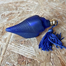 Vintage Marc Aurel? German Cobalt Blue Crystal Glass Shell Perfume Bottle picture