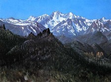 Art Oil painting winter landscape Sierra Nevada Mountains - Albert Bierstadt 36
