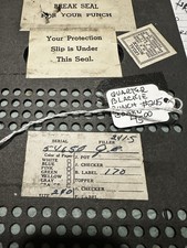Vintage Player Piano Roll Paper Quarter Blackie Punchboard w/ Seal, Serial 6450 picture