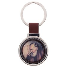 St Padre Pio Rotating Key Chain Pray Hope Dont Worry Catholic Devotional picture