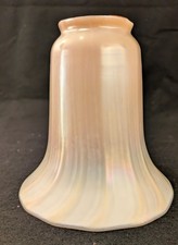 STEUBEN ART GLASS CALCITE & GOLD IRIDESCENT LAMP SHADE picture