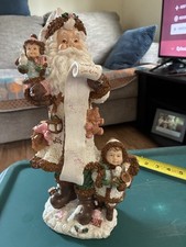 Vintage Victorian Santa Claus Figurine With Scroll and Children – 12