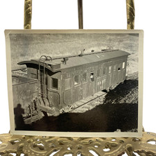 Vintage H&BT Wooden Passenger Car Train Railroad Photo 4x5 B&W Gelatin Orig picture
