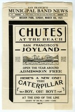 1925 SAN FRANCISCO CHUTES-AT-THE-BEACH PRE-PLAYLAND AMUSEMENT PARK~PROGRAM COVER picture
