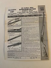 REMINGTON 22 Cal Rifle SPEEDMASTER Model 552 Instruction Folder picture