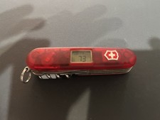 Victorinox Altimeter 91mm Swiss Army Knife Translucent Red Vintage Super Clean. picture