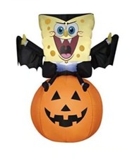 4.5' Vampire SpongeBob on Pumpkin Halloween Inflatable by Gemmy picture