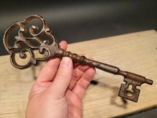 Antique Vintage Style Cast Iron Large Ornate Skeleton Key picture