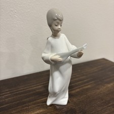 VINTAGE Lladro Nao Porcelain Figurine Angel Playing Mandolin, Spain 6” Tall picture